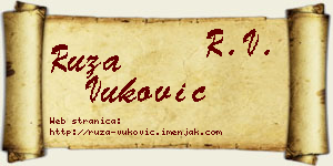 Ruža Vuković vizit kartica